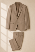 Premium Taupe Two-Button Wool Blend Suit